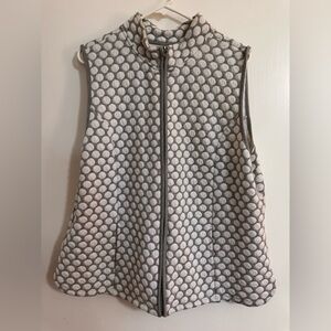 Kim Rogers White and Gray Polka Dot Vest
